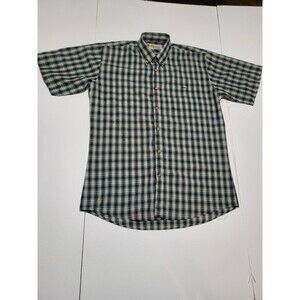 (#L1) Vintage Southern Classics  Plaid Cotton  Button-Down Short Sleeve Men's M